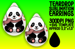 Whimsical Teardrop Earrings Design PNG , Valenines Animals Product Image 1
