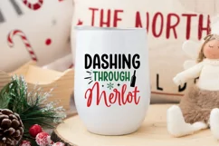 Christmas Wine Glass Quote SVG | Dashing Through Merlot Product Image 3