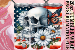 Enchanted Dreams 20oz tumbler wrap, Skull USA Product Image 1