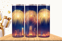 Festive Happy New Year Tumbler Wrap 2026: 20oz Skinny Tumble Product Image 1
