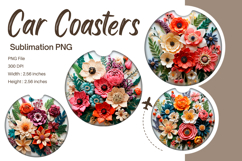 Paper Flower Car Coasters Car Accessories Keychains PNG106 Product Image 1