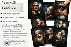 Santa Claus Chronicles Vintage Christmas Journal Paper Pages Product Image 2