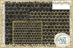 18 Digital Papers - Black and Gold Glitter - Mermaid Scale Product Image 6
