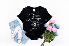 Gildan 64000 Mockup Softstyle Black T-shirt Mock up Product Image 1