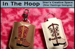 ITH Cowboy Boot Hand Sanitizer Holder - Key Fob or Bag Tag Product Image 1