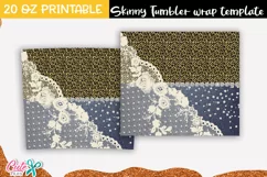 Denim leopard and lace 20 Oz. Skinny Tumbler Product Image 2
