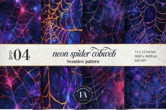 Neon Cobweb Digital Papers, Spooky texture Product Image 1