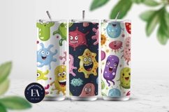 Cute baby monster Digital Paper | Spooky Bacteria Pattern Product Image 2