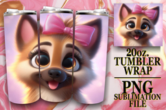 ENCHANTING ADVENTURES 20oz TUMBLER WRAP, 3D Dog Product Image 1