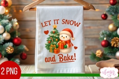 Christmas kitchen towel PNG, Cute winter snowman design Product Image 4
