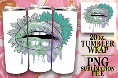 WHIMSICAL SUBLIMATION 20oz TUMBLER WRAP, Dripping Lips Product Image 1