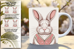 Elegant 11oz Mug Wrap Png Design , Valenines Animals Product Image 1