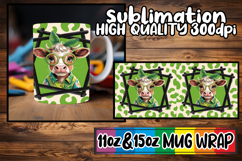 Playful dreams sublimation mug wrap, Cute Cow Product Image 1