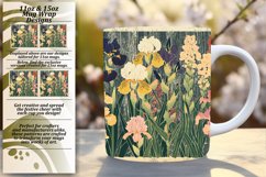 Enchanting Retro Flower Pattern Mug Wrap 11oz Product Image 1
