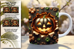 Lovely 15oz Mug Wrap Png Artwork , 3D Pumpkin Product Image 1