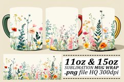 Springtime Floral Pattern Mug Wrap - 11oz 15oz Product Image 1