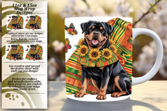 FASHIONABLE PNG for 15oz Mug Wrap , Cute Dog Product Image 1