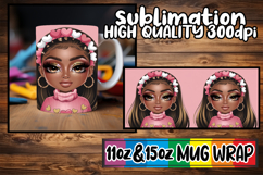 Inspired dreams sublimation mug wrap, Afro Girl Product Image 1