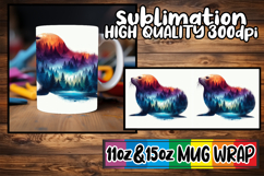 Sweet mornings 11oz 15oz mug wrap, Animals Art Product Image 1