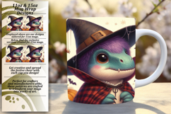Happy 15oz Mug Wrap Png Template , Halloween Dino Product Image 1