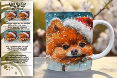 Holiday Mug Wrap Art Winter Peeking Dog Sublimation 11oz Product Image 1