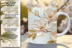 Joyful 11oz Mug Wrap Png Artwork , 3D Flower Product Image 1