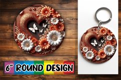 Sweet Round Ornaments PNG Design, 3D Heart Product Image 1