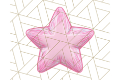 Cute Puffy Star Clipart PNG, 3D Glossy Pastel Stars Clip Art Product Image 2