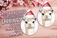 Playful Teardrop Earrings Sublimation , Christmas Watercolor Product Image 1