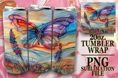 Spring Glitter Butterfly Wraps for 20oz Tumblers Product Image 1