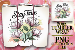 Bright mornings 20oz tumbler wrap, Flowers Quote Product Image 1