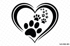 Paws Heart Svg | Svg Cut Files | Digital Download Product Image 1