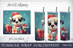Christmas dog tumbler wrap, Kids tumbler 20 oz skinny Product Image 1
