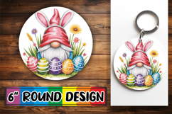 Playful Car Coasters Sublimation PNG, Easter Gnomes Product Image 1