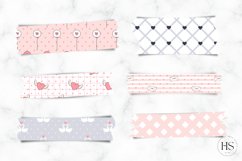 12 Digital Valentine&#039;s Day Washi Tape, Heart Stickers Product Image 2