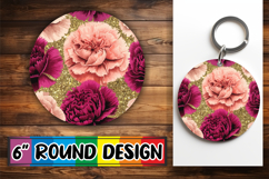 Joyful Round Keychain Magic, Flower Pattern Product Image 1