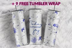 Today Ichoose Joy Watercolor Flower 20oz tumbler sublimation Product Image 1