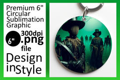Elegant Keychain Circle PNG Artwork , Horror Halloween Product Image 1