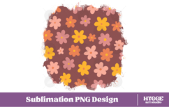 Retro Flowers Background Png Floral Paper Sublimation Splash Product Image 1
