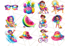 Bright Summer PNG Clipart, Printable Beach Graphics Product Image 7
