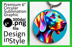 Charming Round Design Keychain Artwork , Dog Product Image 1