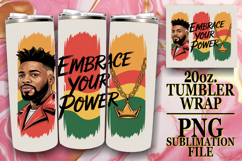 Vibrant colors 20oz tumbler wrap, Juneteenth Product Image 1