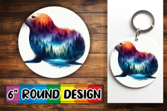 Radiant Circle Keychain Magic PNG, Animals Art Product Image 1