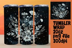 Bright Floral Pattern 20oz Tumbler Wrap Sublimation Product Image 1