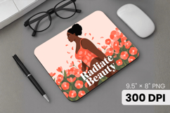 Afro Girl / Woman braided hair Mouse Pad, Black Queen PNG Product Image 1