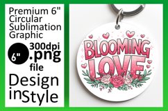 Unique Round Design Keychain Template , Valentines Product Image 1