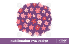 Retro Flowers Background Png Floral Paper Sublimation Splash Product Image 1