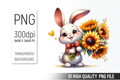 Cute Bunny, Animal Sublimation Clipart PNG Product Image 1