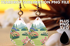 Cozy Teardrop Earrings Sublimation, Spring Product Image 1