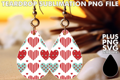 Cheerful Teardrop EARRINGS Design PNG, Valentine's Pattern Product Image 1